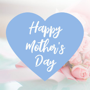 Adesivo Coração Dia de as mães Feliz Mãe Amor Coração Azul