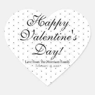 Adesivo Coração Dia de os namorados personalizado bolinhas brancas