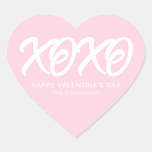 Adesivo Coração Dia de os namorados personalizado moderno rosa e r (Frente)