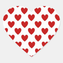 Dia de os namorados Red Love Hearts Stickers
