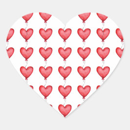 Adesivo Coração Dia de os namorados Red Love Hearts Stickers