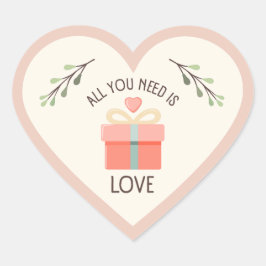 Adesivo Coração Dia de os namorados - Tudo que você precisa é amor