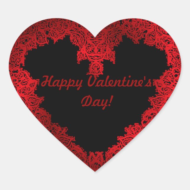Adesivo Coração Dia de os namorados vermelho (Frente)