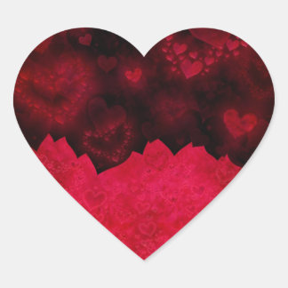 Adesivo Coração Dia de os namorados vermelho e preto