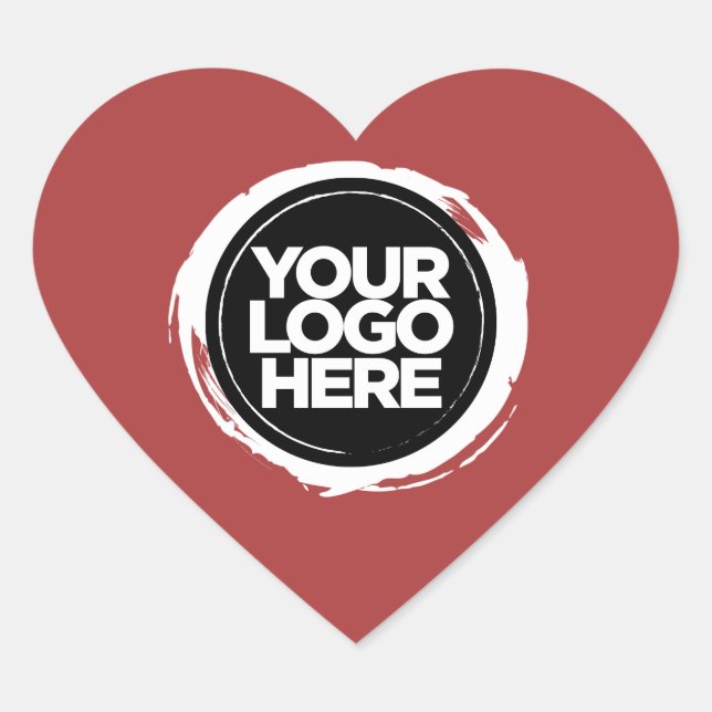 Adesivo Coração Dia de os namorados Vermelho Personalizado de Logo (Frente)
