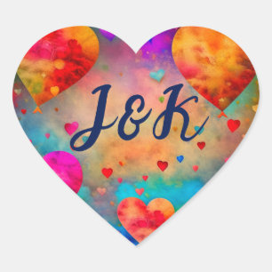 Adesivo Coração Dia de os namorados Vintage Hearts Personalizados