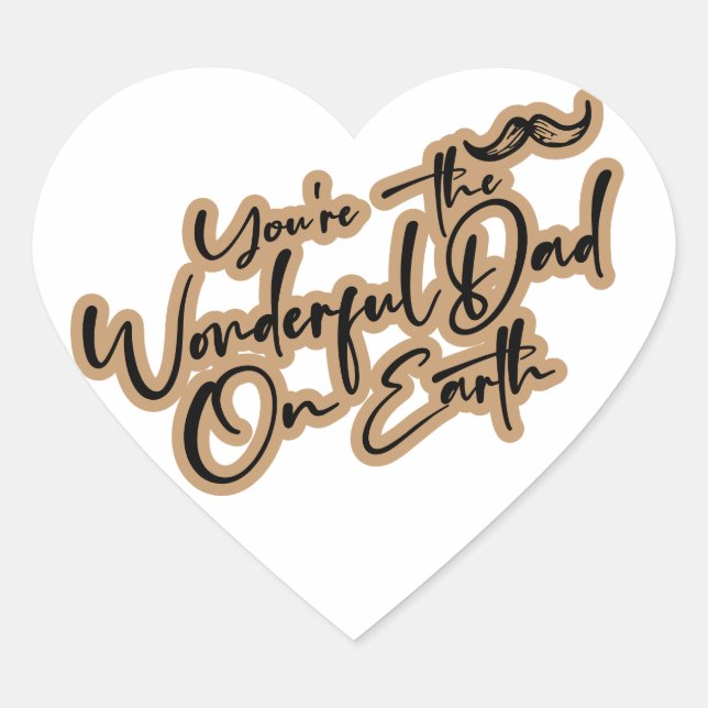 Adesivo Coração Dia de os pais feliz maravilhoso (Frente)