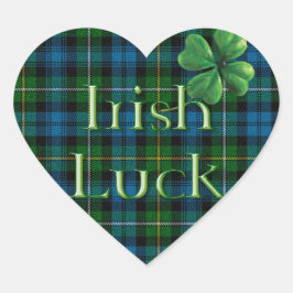 Adesivo Coração Dia de Patrick "Irish Sorck Tartan"