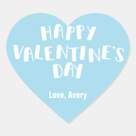 Adesivo Coração Dia do Namorados Feliz Azul Claro