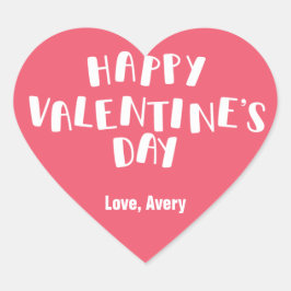 Adesivo Coração Dia do Namorados Feliz Rosa