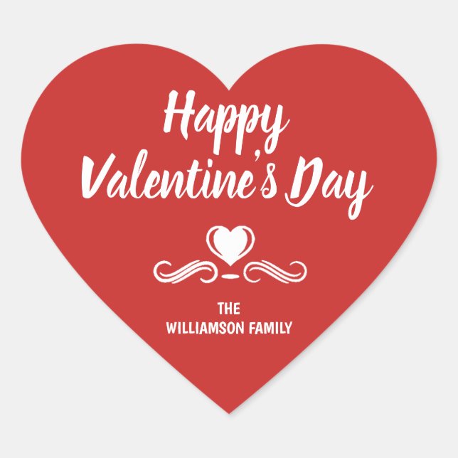 Adesivo Coração Dia dos Namorados Felizes e Vermelhos Personalizad (Frente)