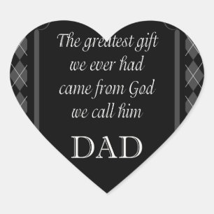 Adesivo Coração Dia dos pais - aniversário o "grande presente nó