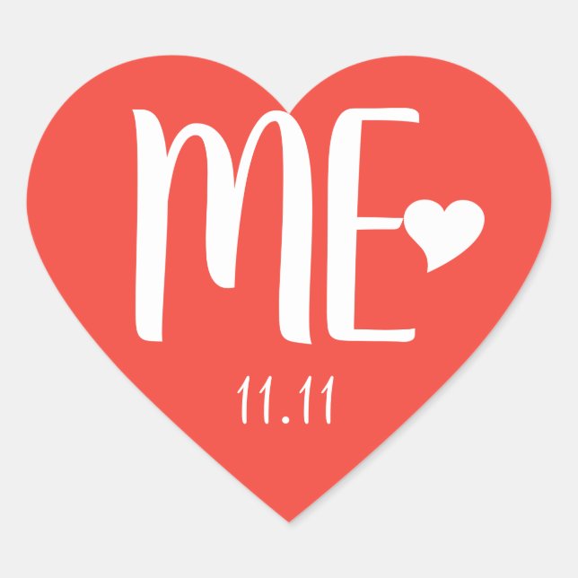 Adesivo Coração Dia dos Solteiros Me Bondade e compaixão CC1071 (Frente)