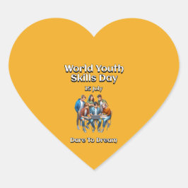 Adesivo Coração Dia Mundial das Competências da Juventude. Atreva-