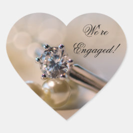 Adesivo Coração Diamond Ring e Pérolas Noivados Envelopes
