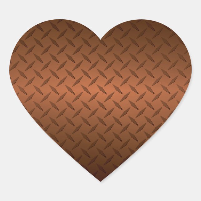 Adesivo Coração Diamondplate Look Pattern Black to Copper Fade (Pa (Frente)