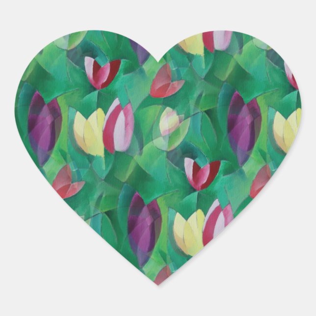 Adesivo Coração Dica através das tulipas (Frente)