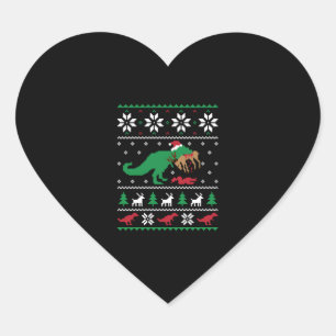 Adesivo Coração Dinossauro Feliz Natal Engraçado