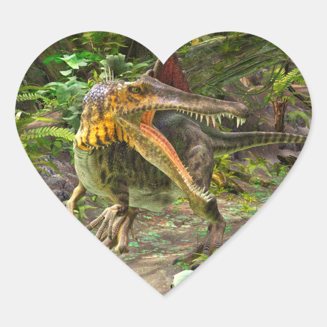Adesivo Coração Dinossauro Spinosaurus (Frente)