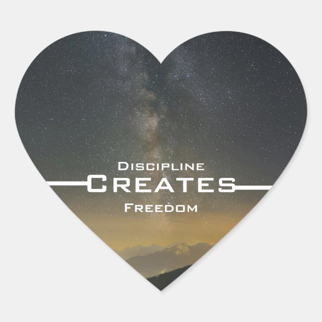 Adesivo Coração Disciplina Cria Liberdade (Frente)