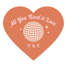 Disco Ball Sparkles 70s Iniciais de Casamento Retr