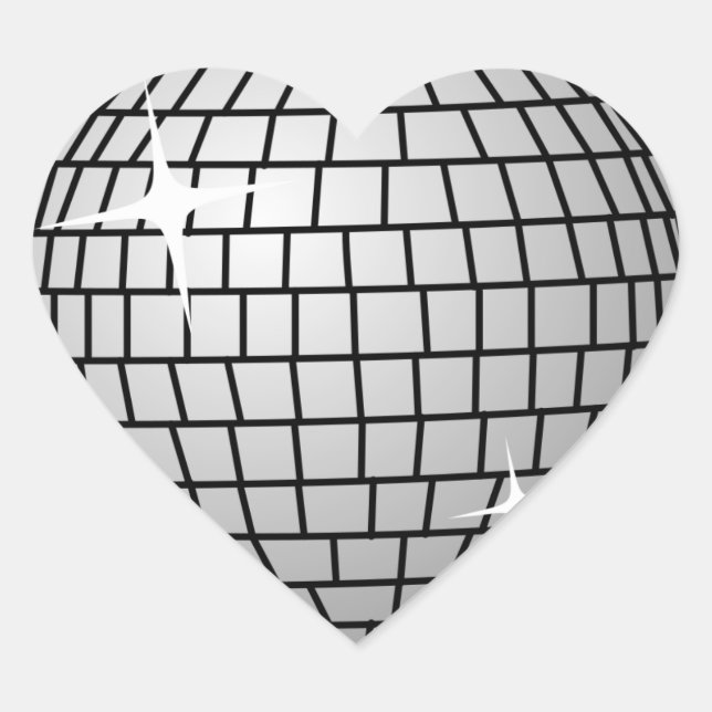 Adesivo Coração Disco Ball Sticker (Coração) (Frente)