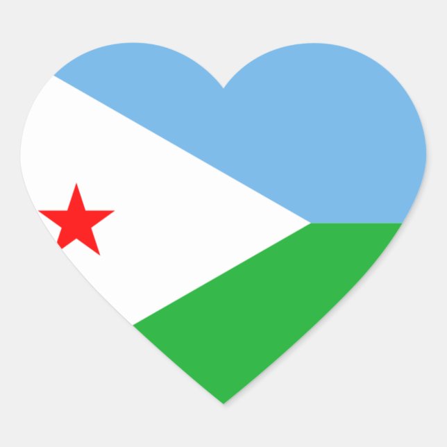 Adesivo Coração djibuti (Frente)