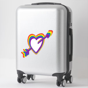 Adesivo Coração do arco-íris do orgulho gay LGBT com se