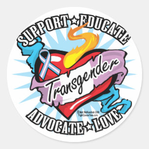 Adesivo Coração do clássico do Transgender