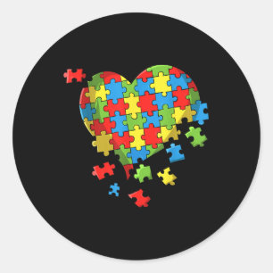 Adesivo Coração do Dia da Consciência do Autismo Mundial