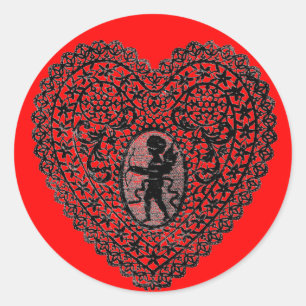 Adesivo CORAÇÃO do LAÇO do CUPIDO, vermelho