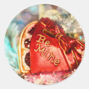 Adesivo Coração do Namorados Vintage Antiquado em Vermelho