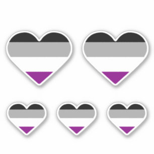 Adesivo Coração do Orgulho Asexual