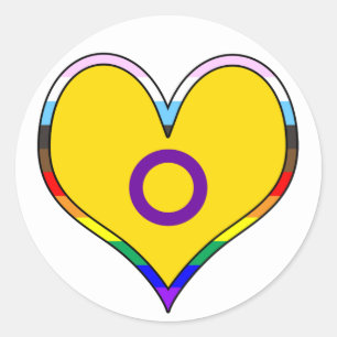 Adesivo Coração do Orgulho Intersexual