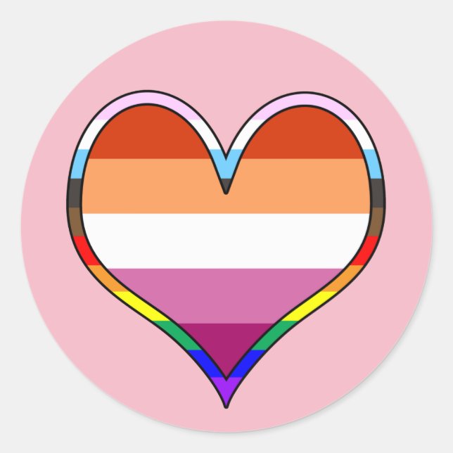 Adesivo Coração do Orgulho Lésbico (Frente)