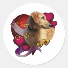 Adesivo Coração do ouro Retriever de Dourado
