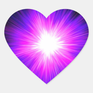 Adesivo Coração Do reiki cura roxo da chama do índigo energia