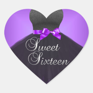 Adesivo Coração Doce 16 Dezesseis Vestido Roxo