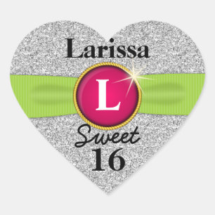 Adesivo Coração Doce 16 Faux Galinha de Fita Silver Coração Leve