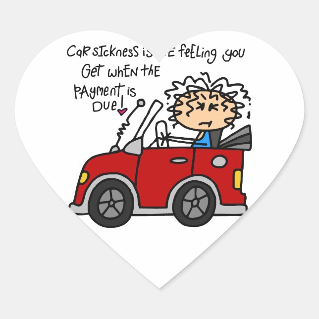 Adesivo Coração Doença Humorística Do Carro (Frente)