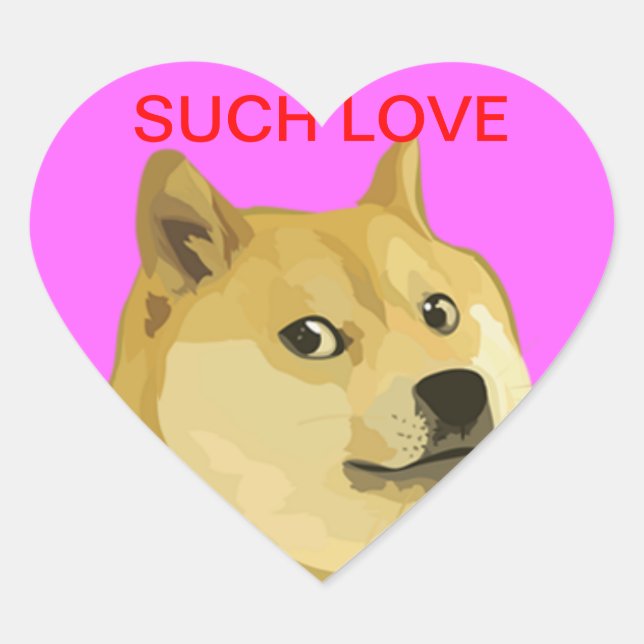 Adesivo Coração Doge Heart Stickers (Frente)
