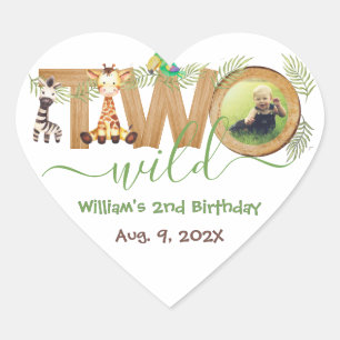 Adesivo Coração Dois Animais Selvagens da Selva Girafa Zebra Foto