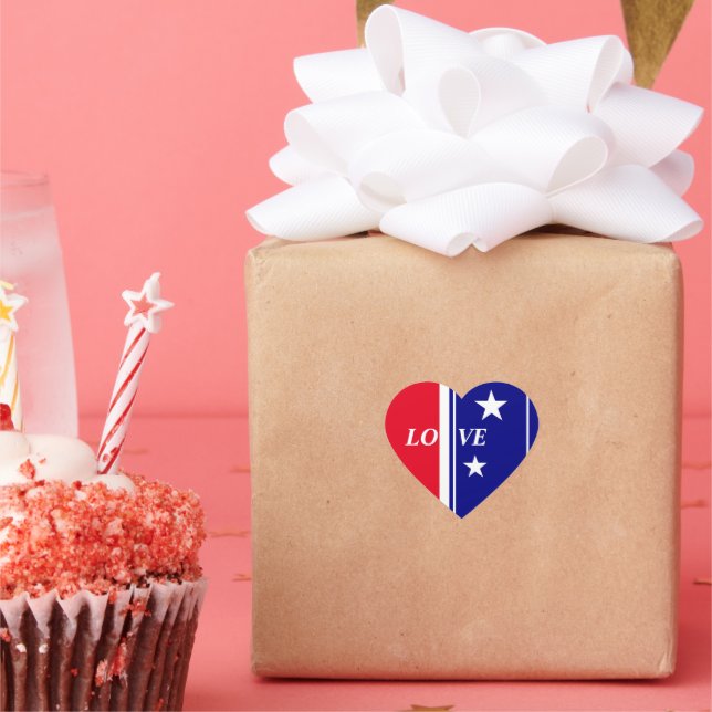 Adesivo Coração Dons do dia da independência, 4 de julho (Festa)