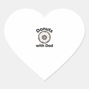 Adesivo Coração Donuts Com O Papai Design de Camisa de Donut Vinta