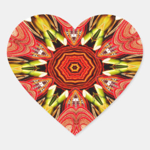 Adesivo Coração Doodle Floral Art Impressão