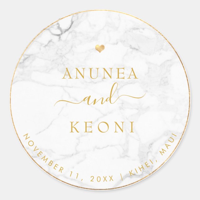 Adesivo Coração Dourada PixDezine Marble Faux (Frente)