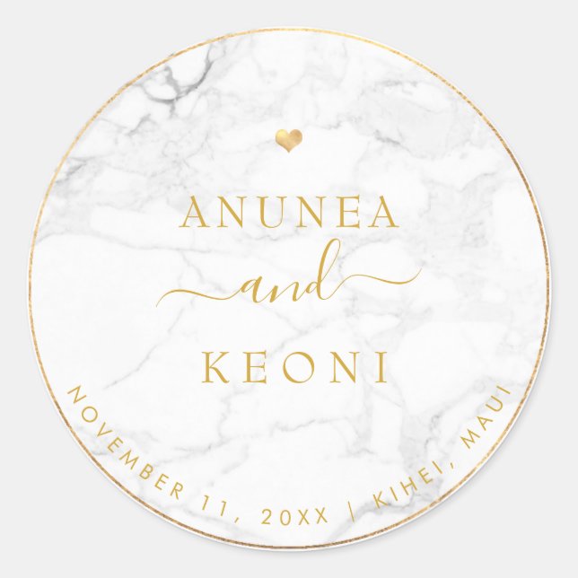 Adesivo Coração Dourada PixDezine Marble Faux (Frente)