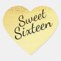 Dourado Confetti Heart Sweet Six Sticker