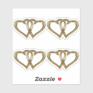 Adesivo Coração Dourado do aniversário