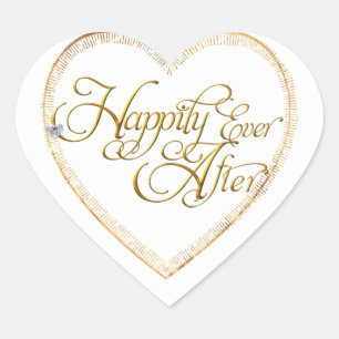 Adesivo Coração DOURADO Faux Foil Heart Stickers